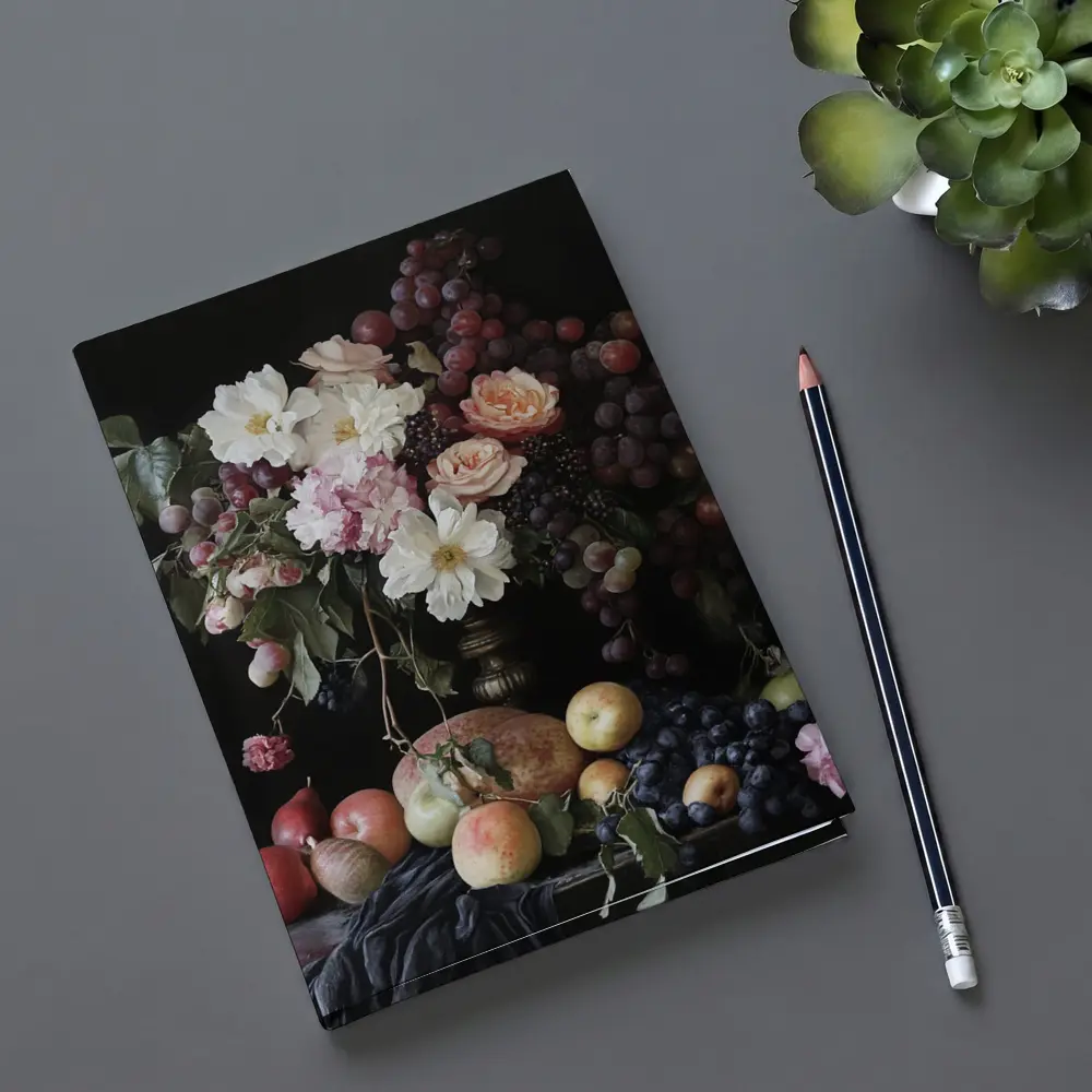 Dutch Masters Still Life Flowers Fruit Dark – Notebooks