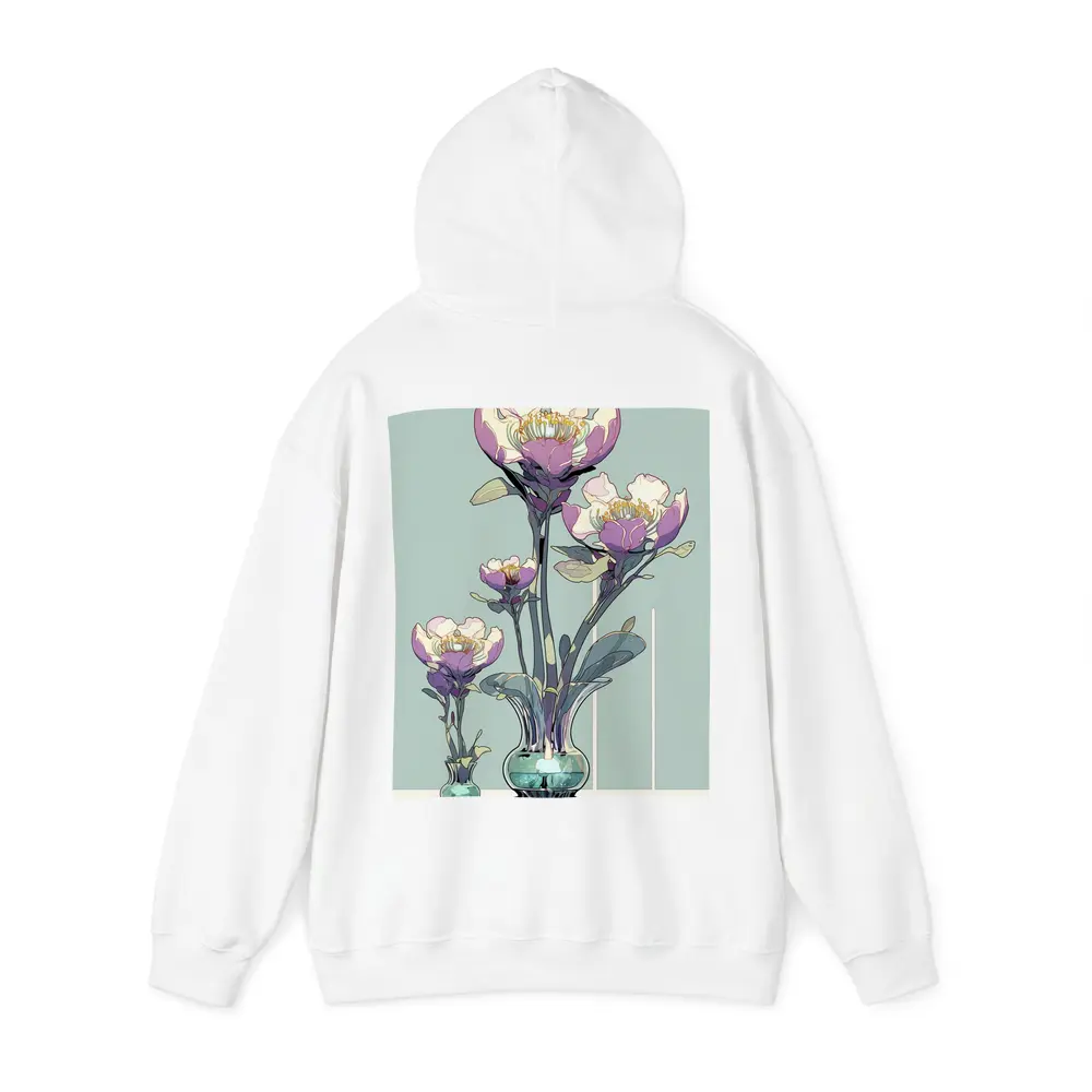 Art Nouveau Peonies In Glass Vases Illustration – Hoodies