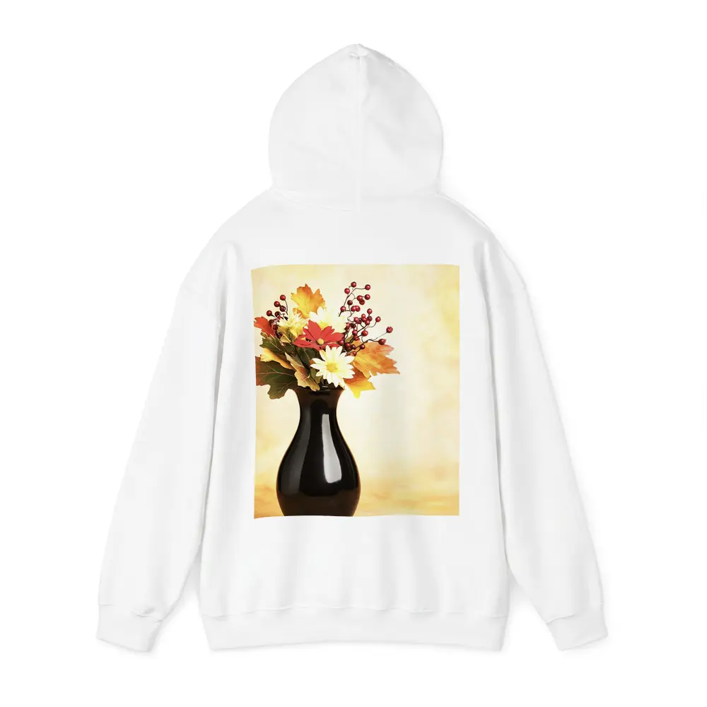 Autumn Flowers Black Vase Warm Background – Hoodies