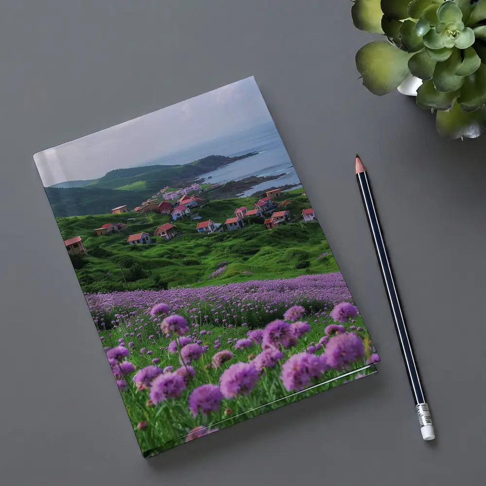 Purple Allium Flowers Coastal Village Green Hills – Notebooks