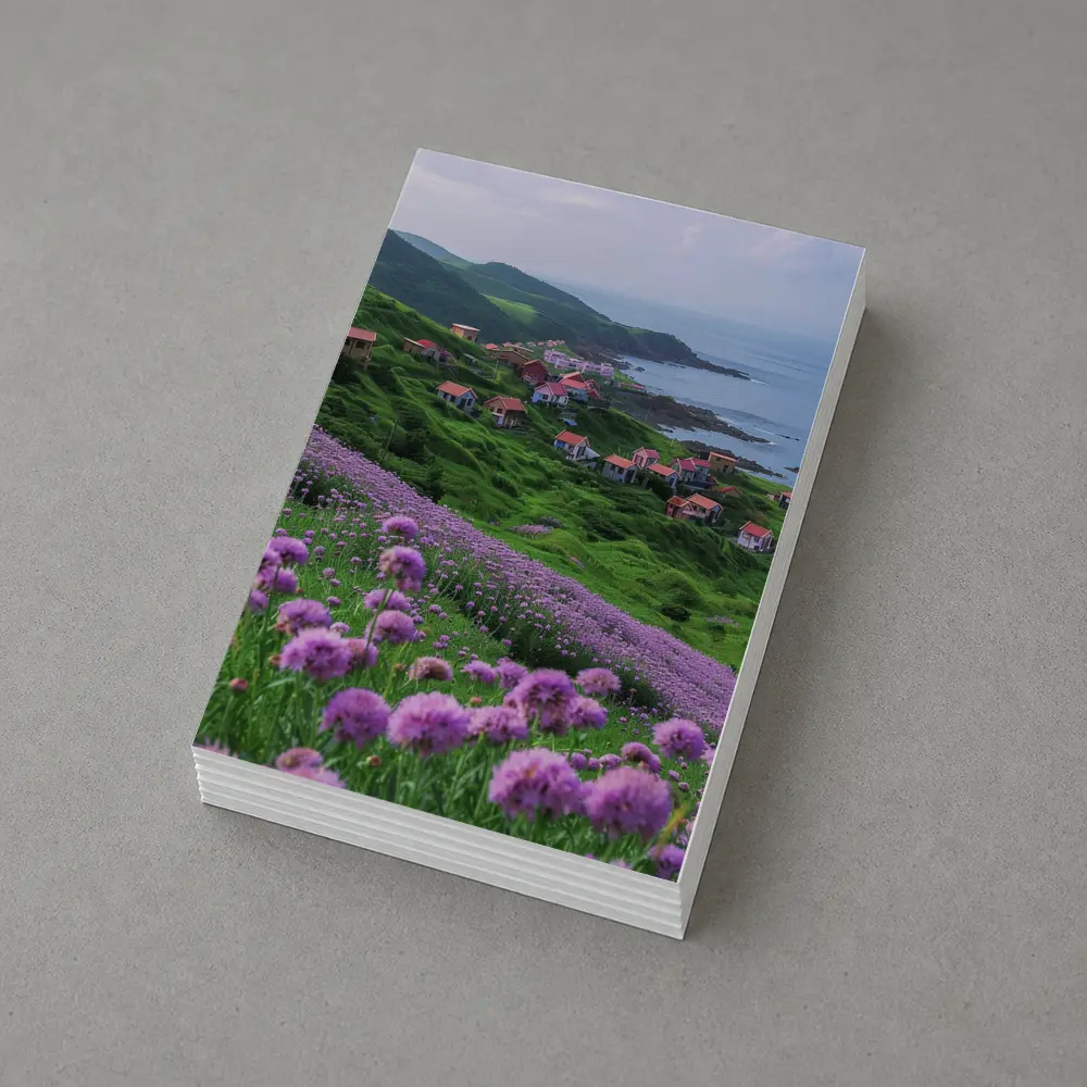 Purple Allium Flowers Coastal Village Green Hills – Postcards