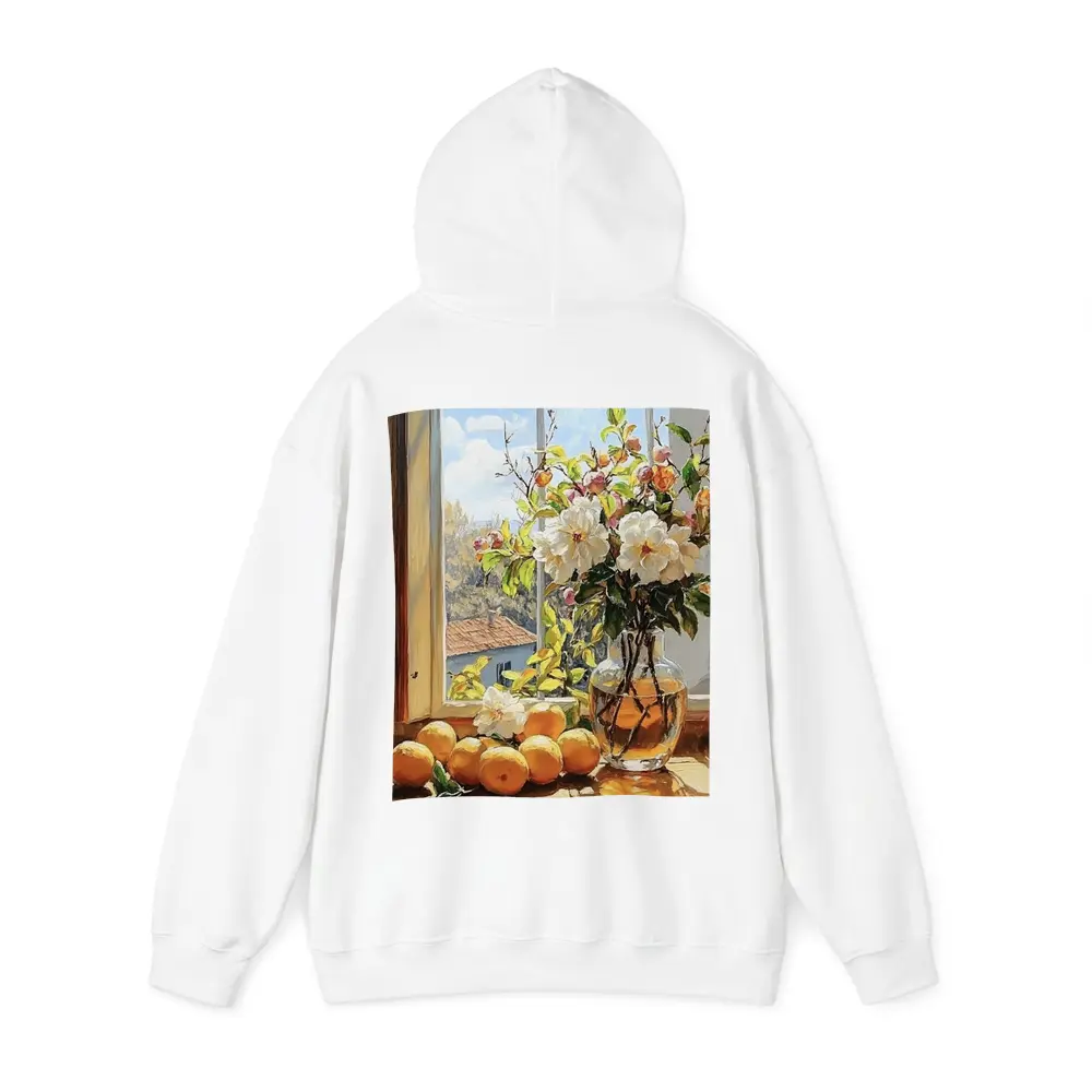 White Flowers Oranges Sunny Window Still Life – Hoodies