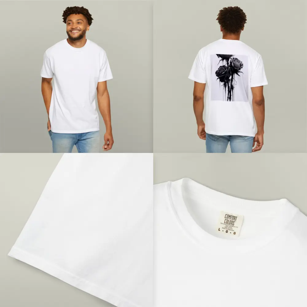Black Ink Drip Roses Dark Floral Art – T-Shirts