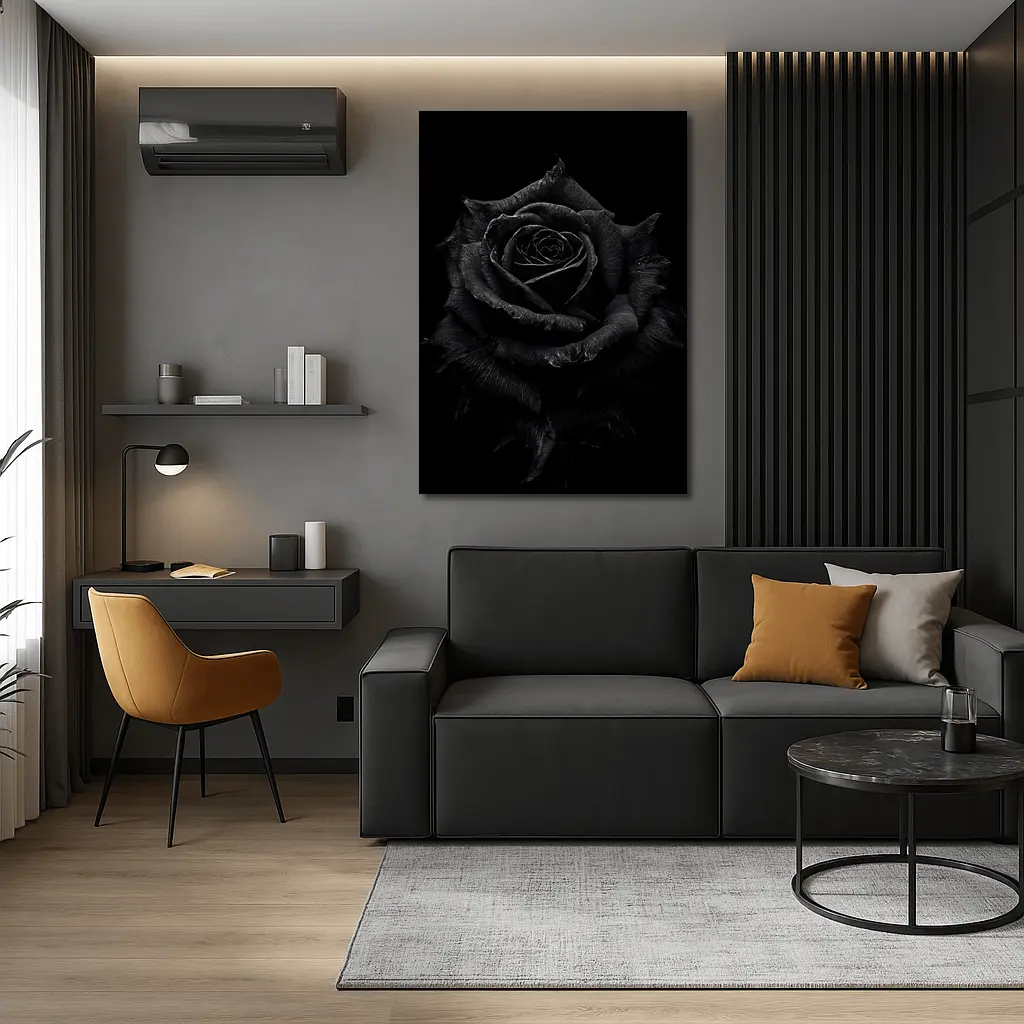 Black Rose Dark Moody Floral Photography – Wall Art
