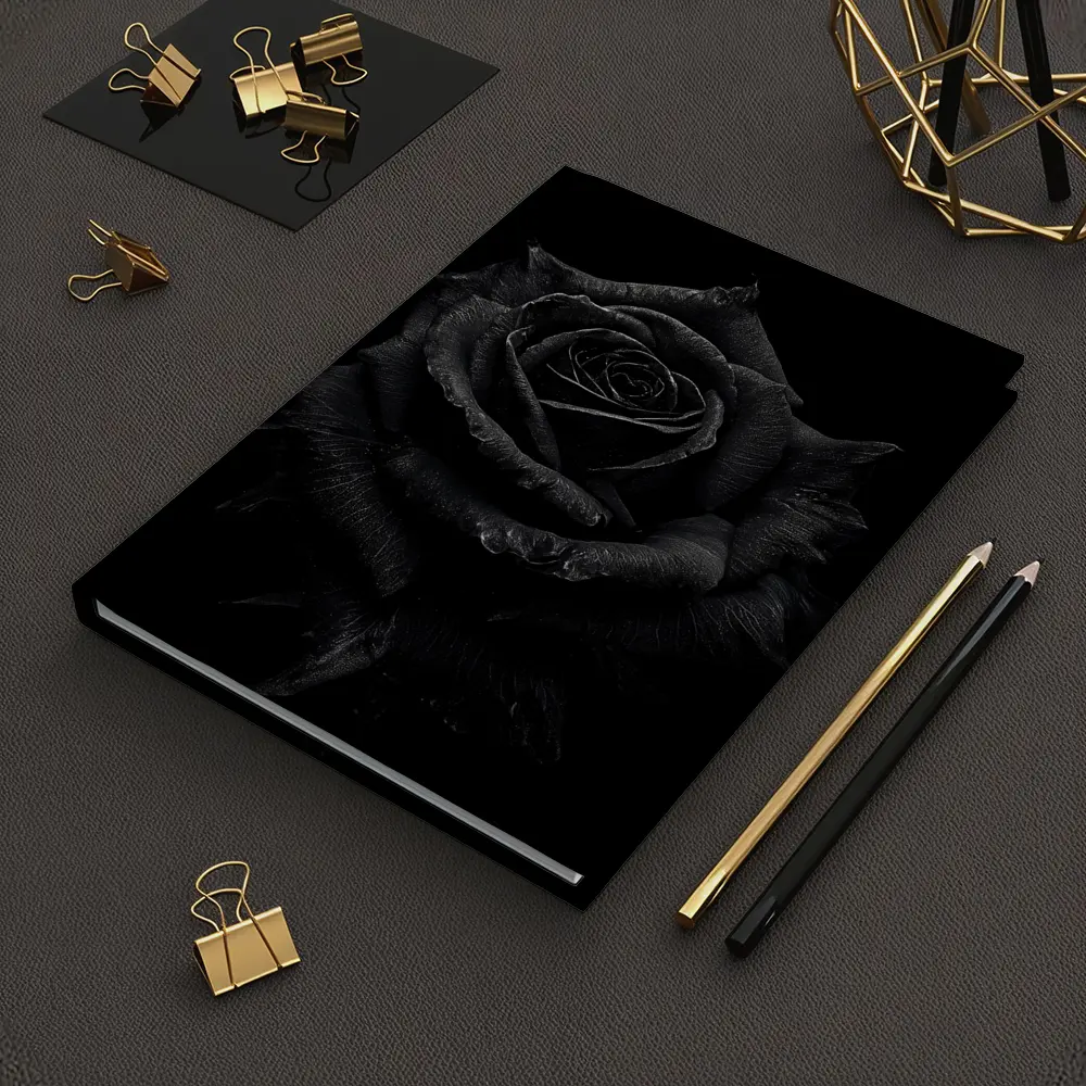 Black Rose Dark Moody Floral Photography – Notebooks