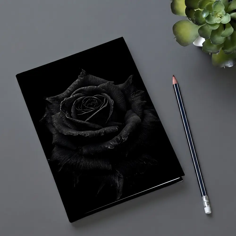 Black Rose Dark Moody Floral Photography – Notebooks