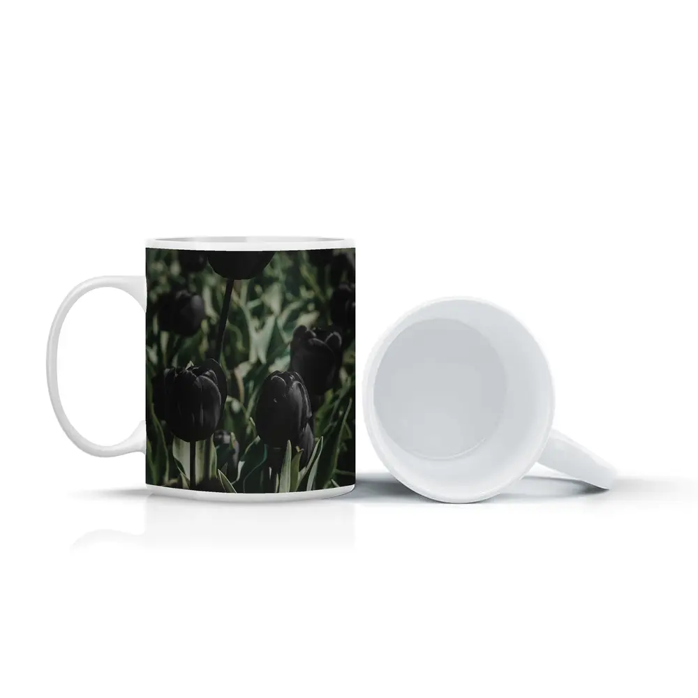 Black Tulips Dark Moody Garden Field – Mugs