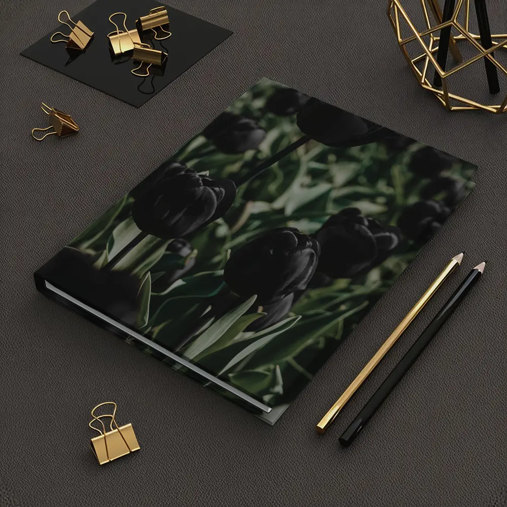 Black Tulips Dark Moody Garden Field – Notebooks