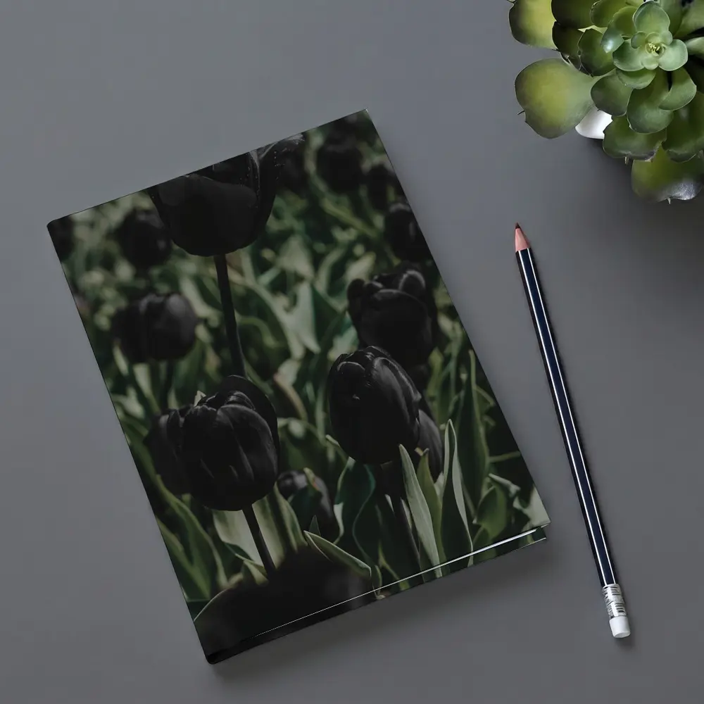 Black Tulips Dark Moody Garden Field – Notebooks