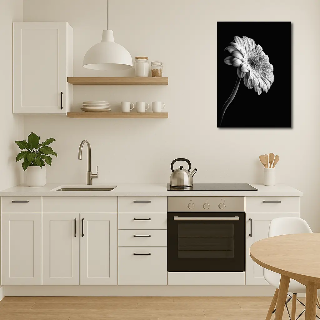 Gerbera Daisy Black White Moody Photography – Wall Art