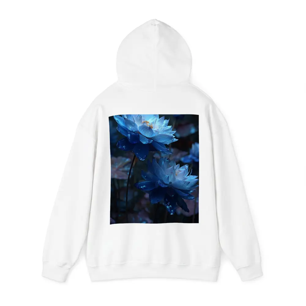 Blue Lotus Flowers Dark Moody Floral – Hoodies