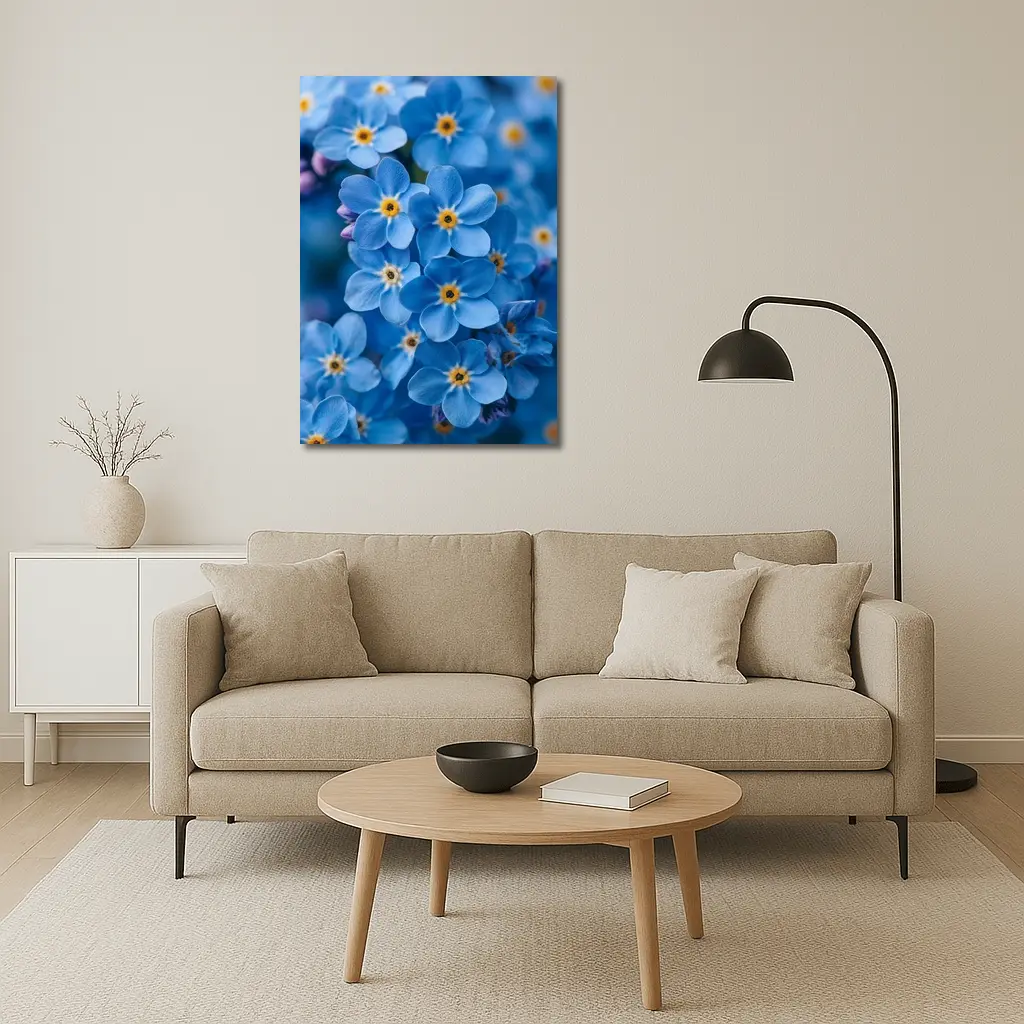 Forget Me Not Blue Flowers Close Up – Wall Art