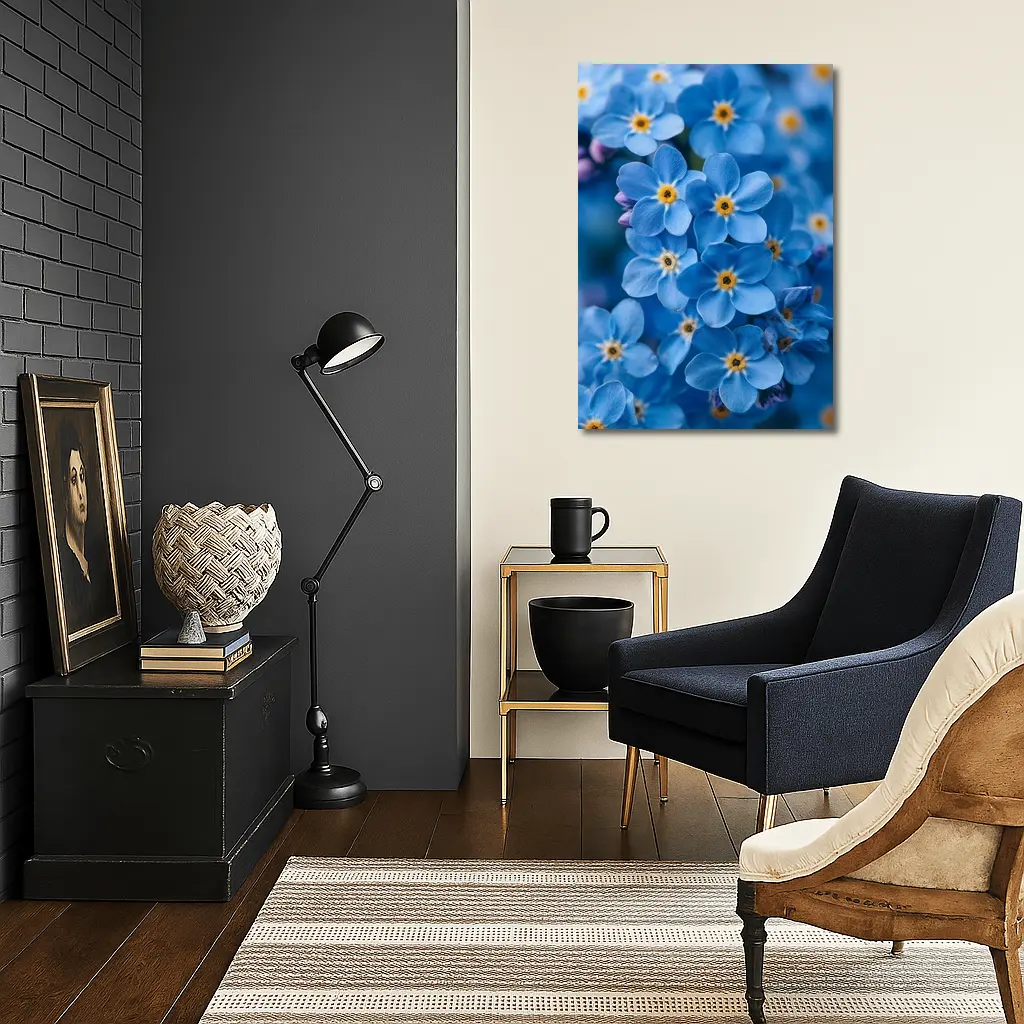 Forget Me Not Blue Flowers Close Up – Wall Art