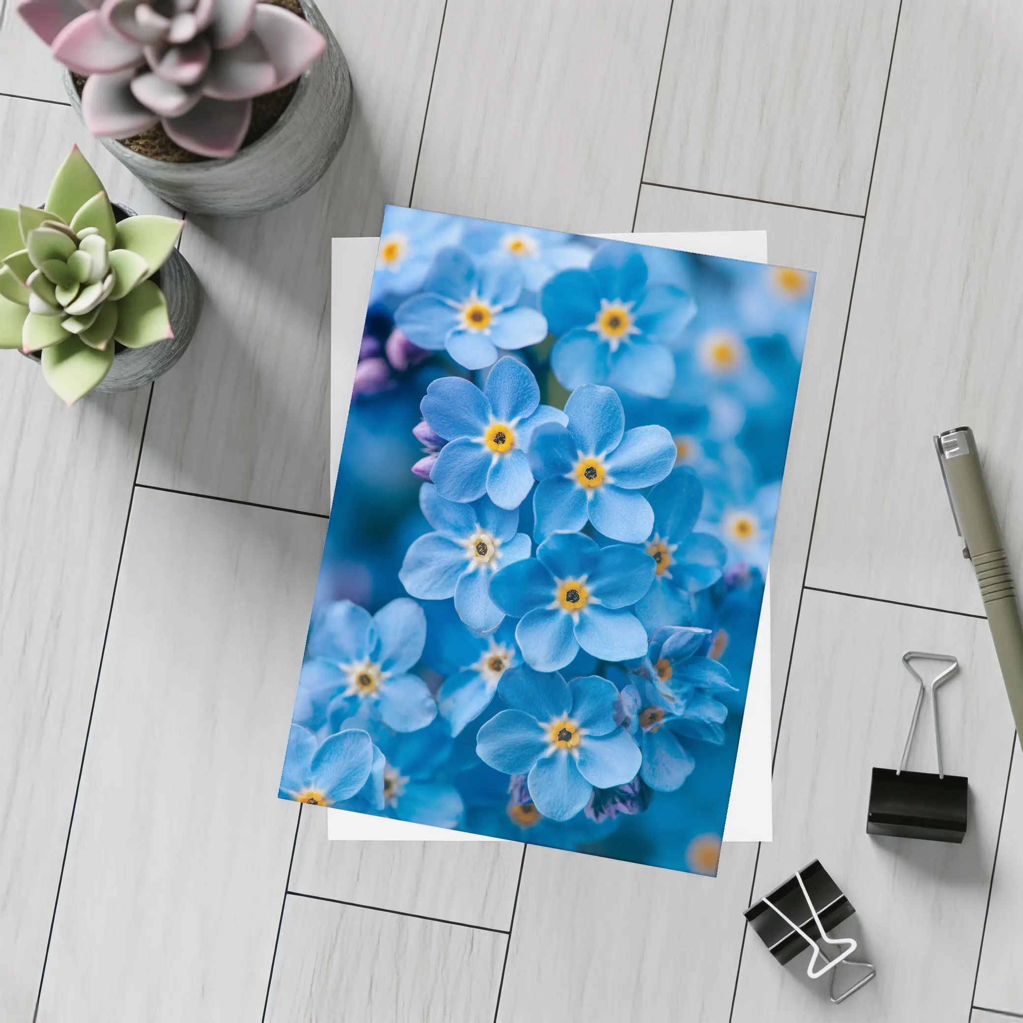 Forget Me Not Blue Flowers Close Up – Postcards