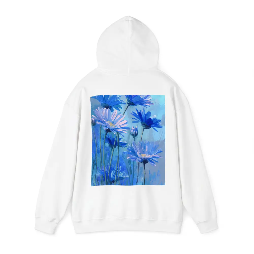 Blue Daisy Flowers Oil Painting Art – Hoodies