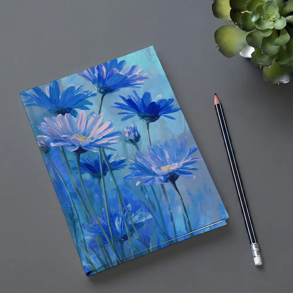Blue Daisy Flowers Oil Painting Art – Notebooks