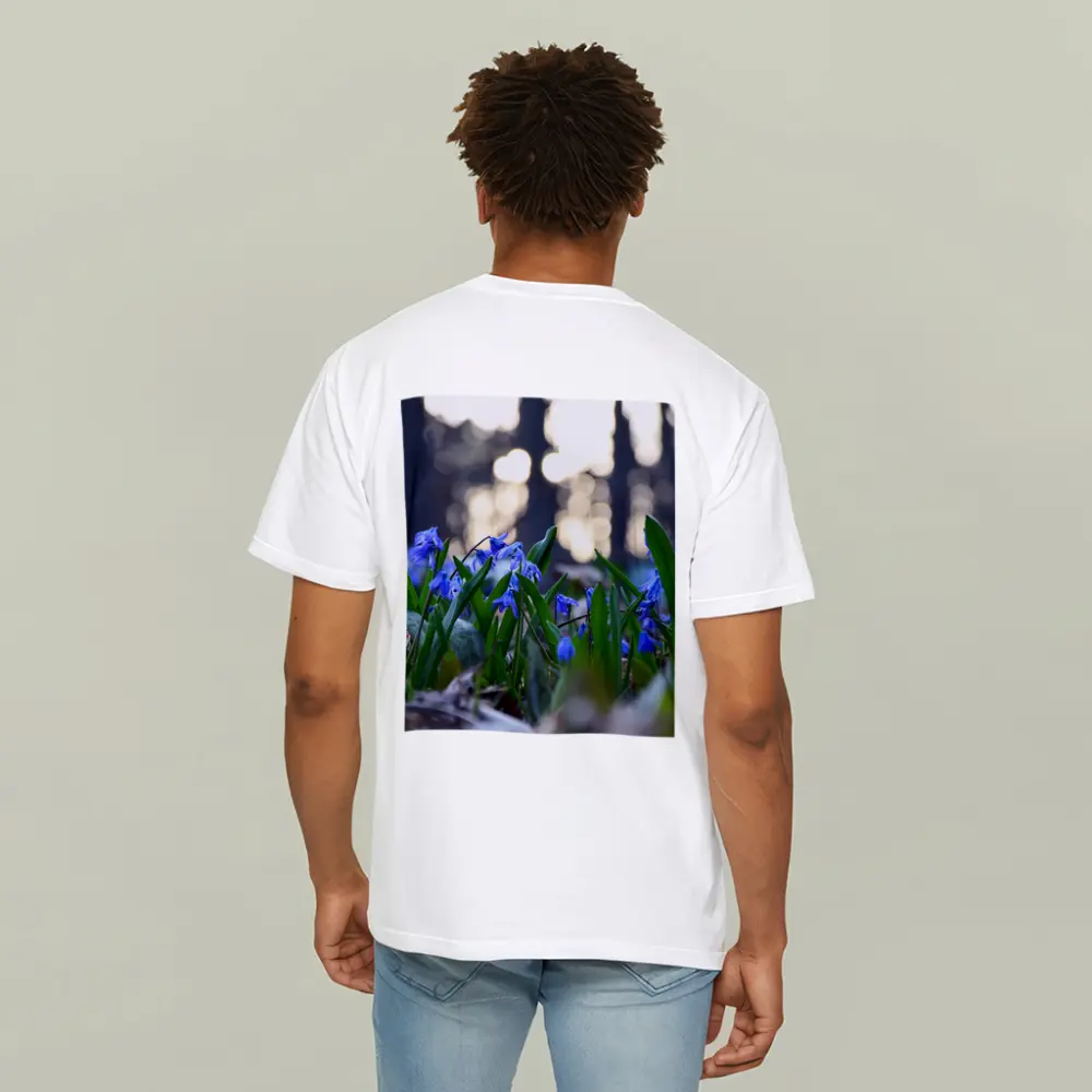 Blue Scilla Flowers Forest Bokeh Spring – T-Shirts