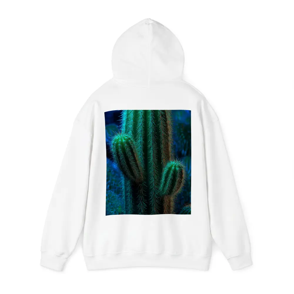 Green Saguaro Cactus Dark Blue Background – Hoodies