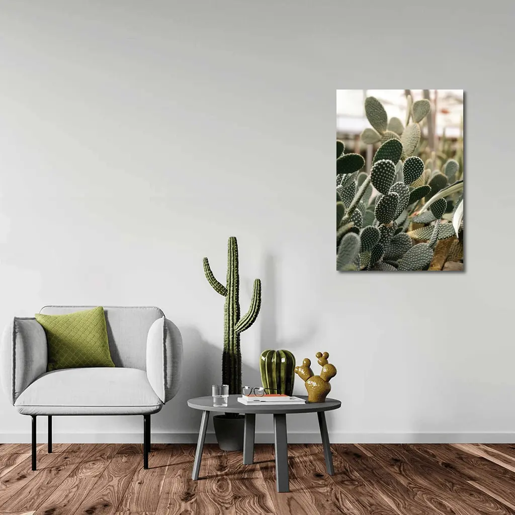 Prickly Pear Cactus Greenhouse Close Up – Wall Art