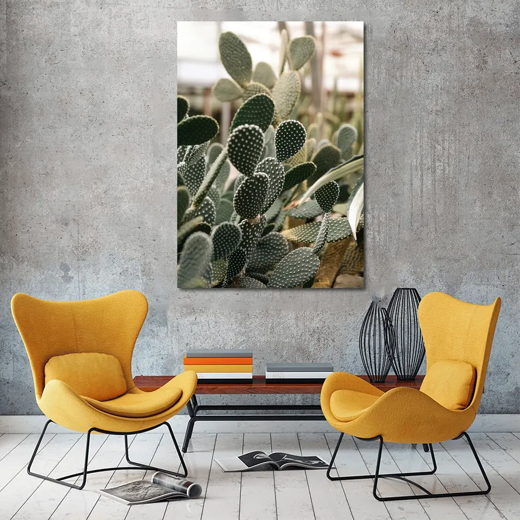 Prickly Pear Cactus Greenhouse Close Up – Wall Art