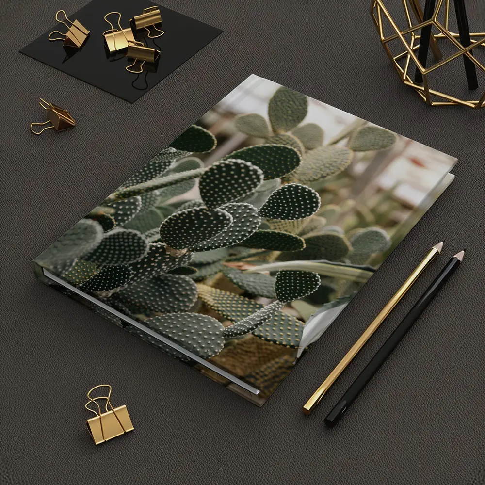 Prickly Pear Cactus Greenhouse Close Up – Notebooks