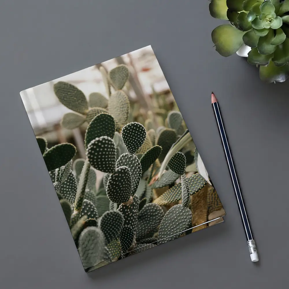 Prickly Pear Cactus Greenhouse Close Up – Notebooks