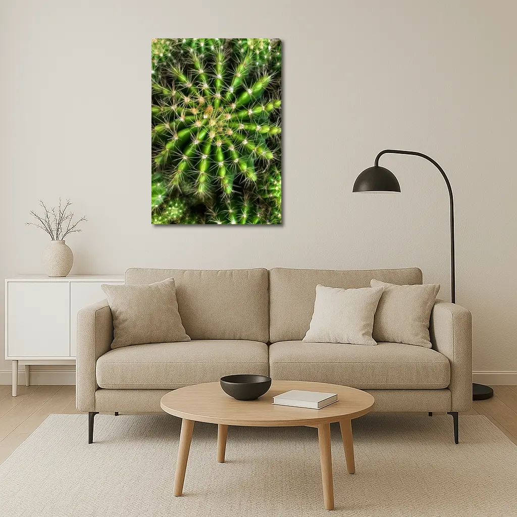 Green Cactus Close Up Top View – Wall Art