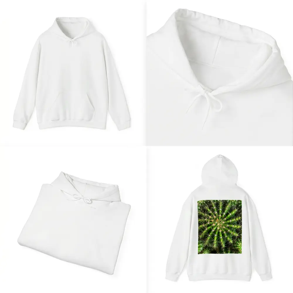 Green Cactus Close Up Top View – Hoodies