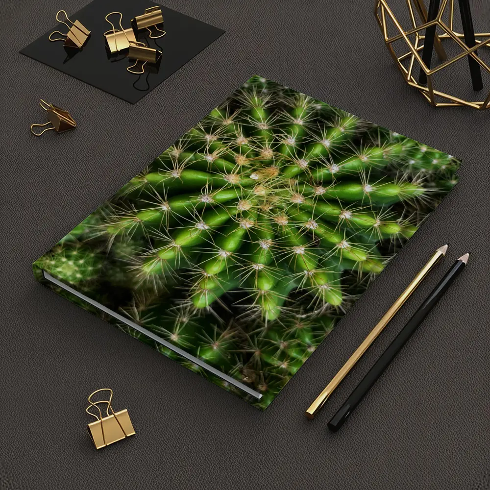 Green Cactus Close Up Top View – Notebooks