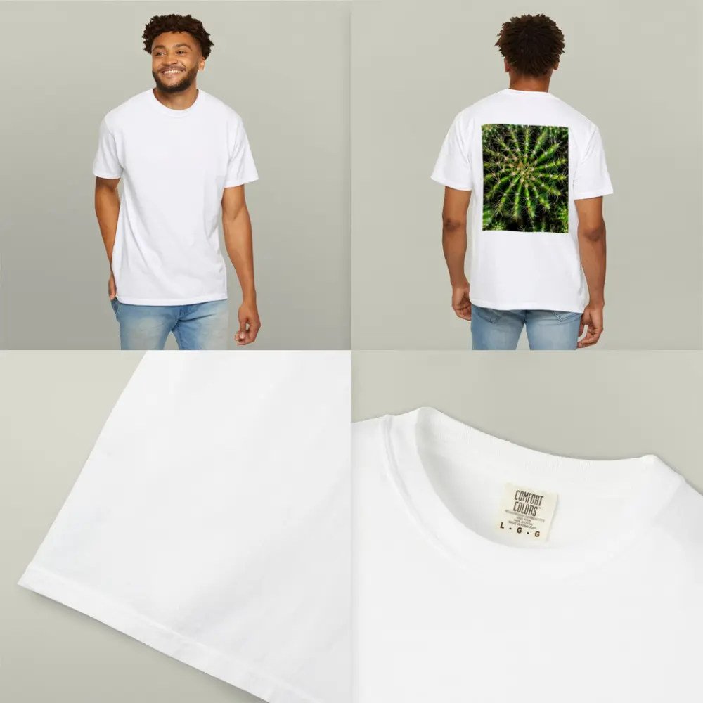Green Cactus Close Up Top View – T-Shirts