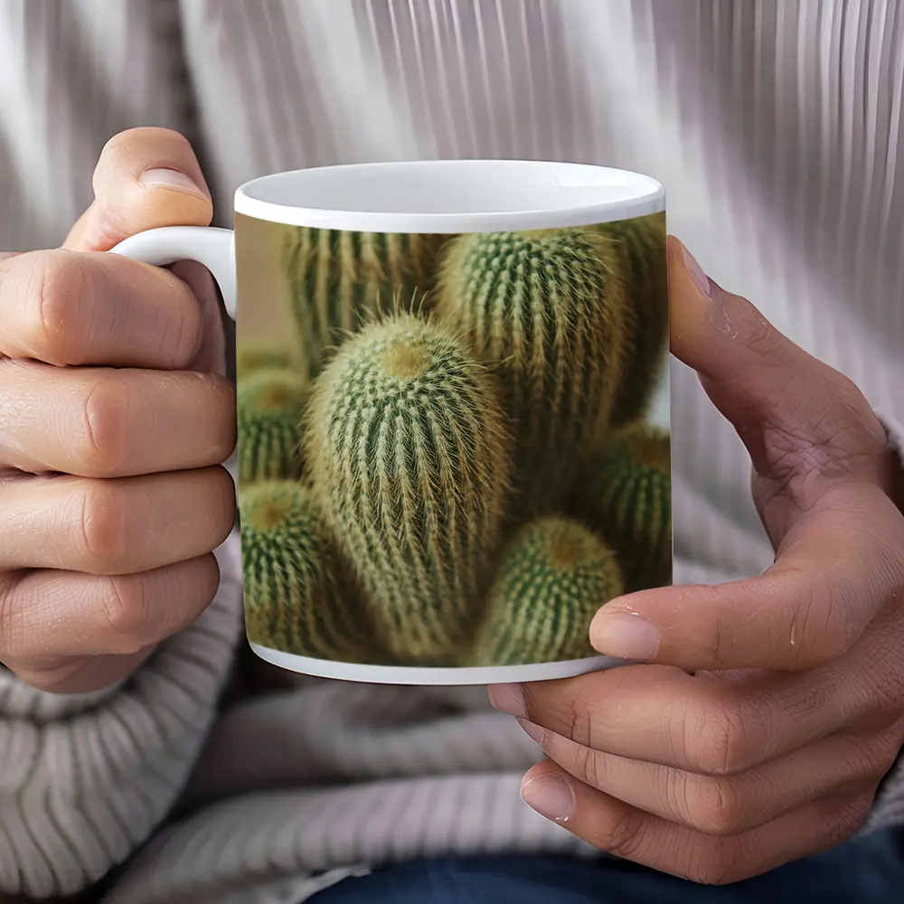 Golden Barrel Cactus Cluster Close Up – Mugs