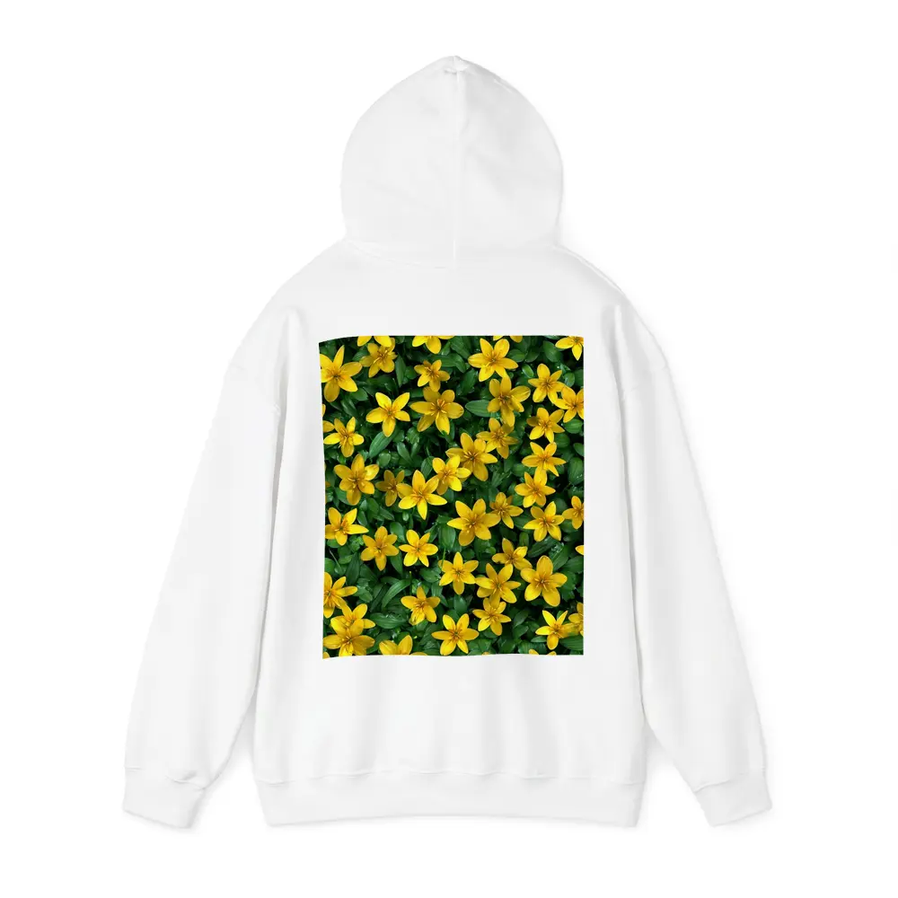 Yellow Wildflowers Dense Green Foliage Background – Hoodies