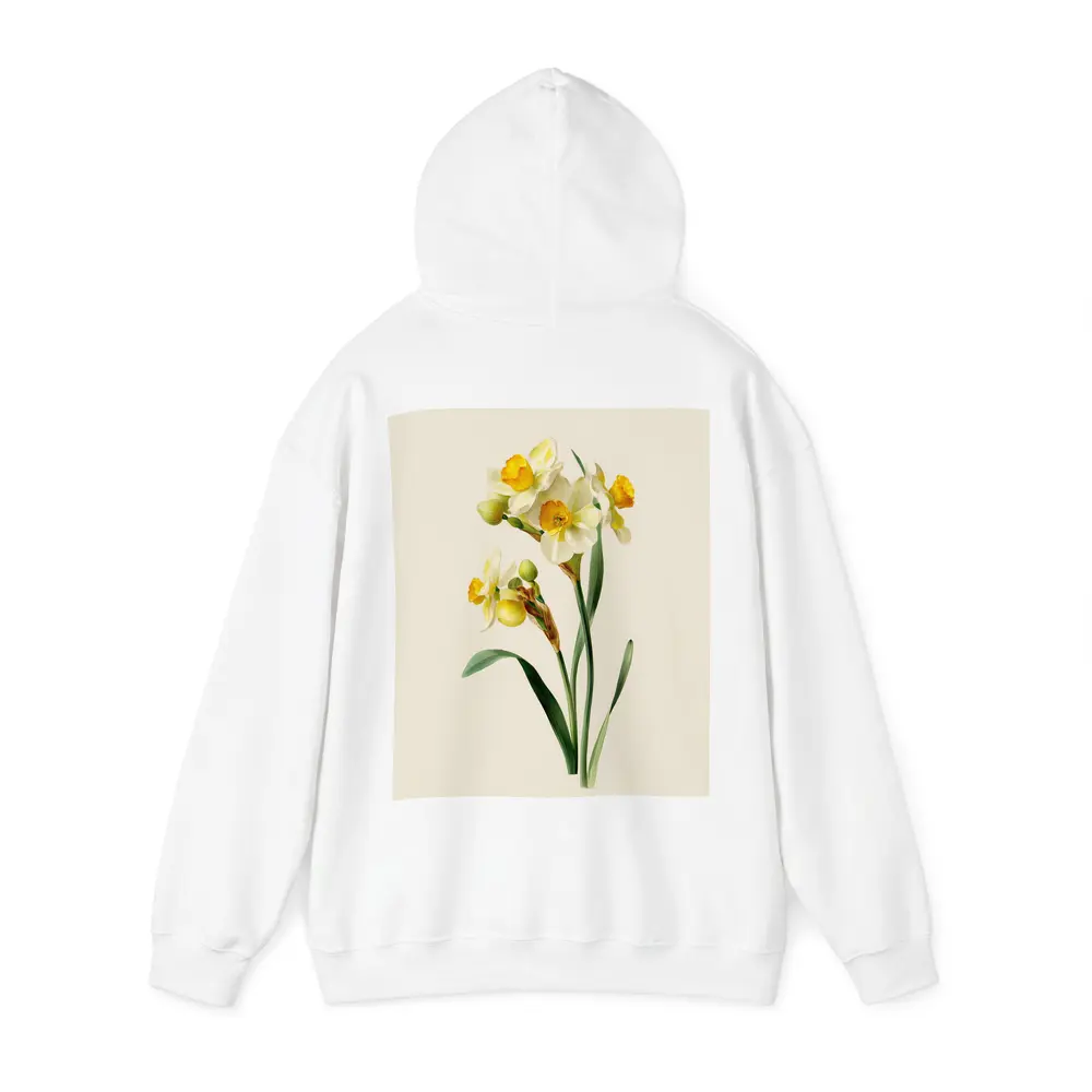 Narcissus Daffodil Botanical Art Beige Background – Hoodies