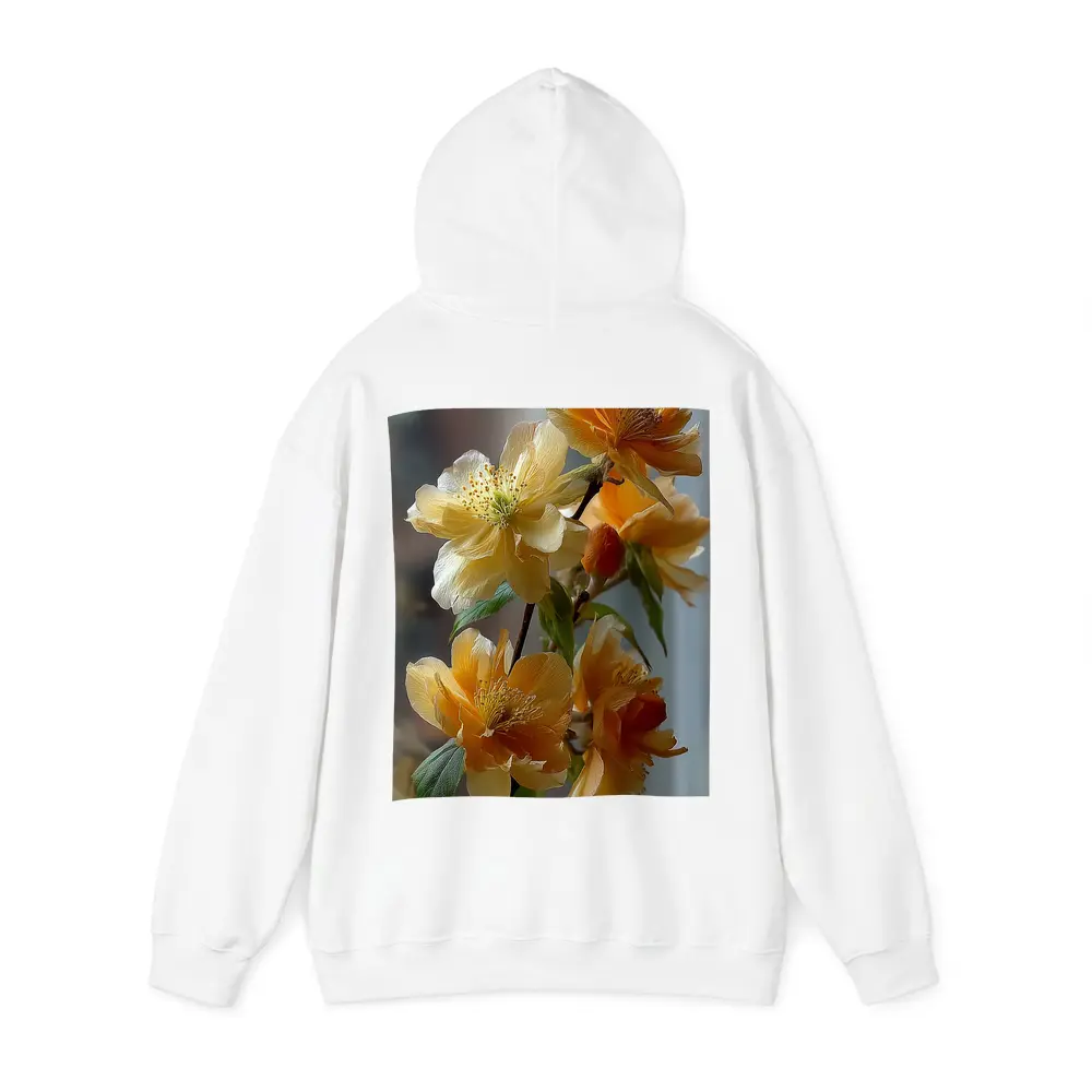 Yellow Orange Blossom Flowers Branch Close Up – Hoodies