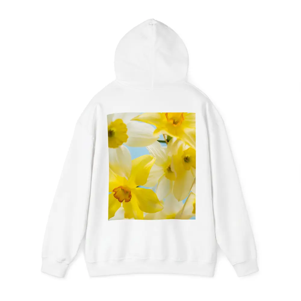 Yellow White Daffodils Blue Sky Background – Hoodies