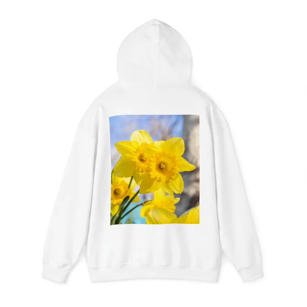 Yellow Daffodils Blue Sky Spring Garden – Hoodies