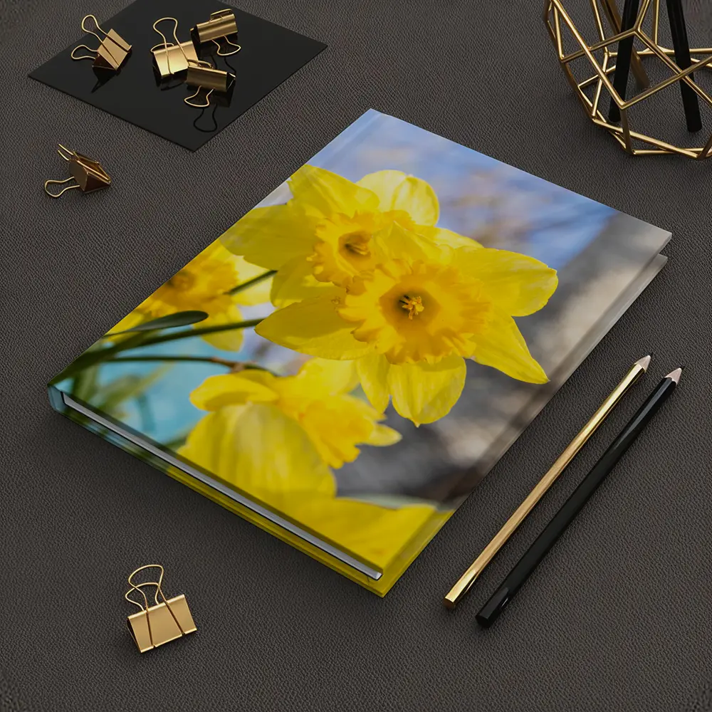 Yellow Daffodils Blue Sky Spring Garden – Notebooks
