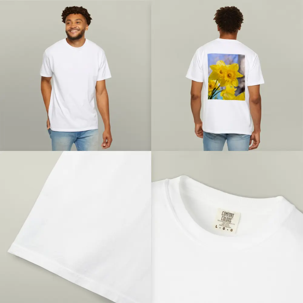 Yellow Daffodils Blue Sky Spring Garden – T-Shirts