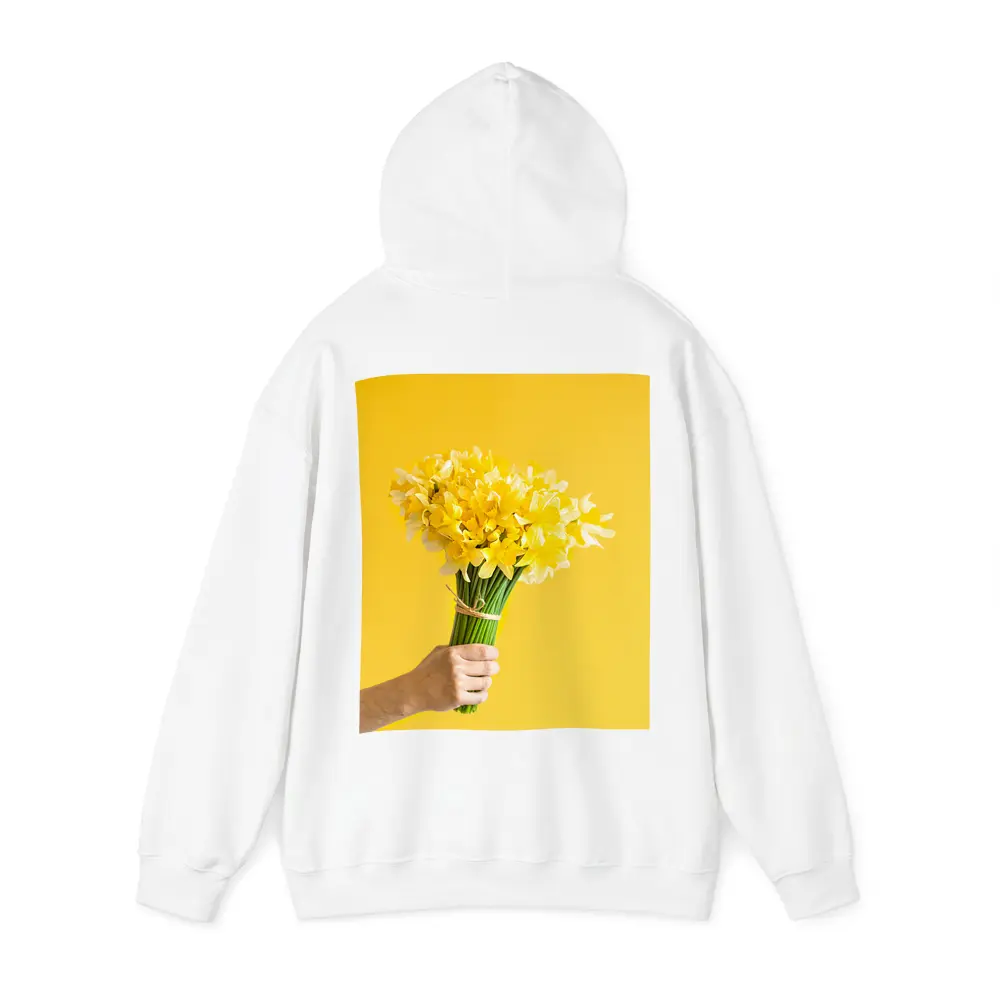 Yellow Daffodils Bouquet On Yellow Background – Hoodies