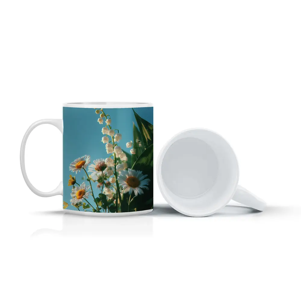 Daisies And Lily Of The Valley Blue Sky – Mugs