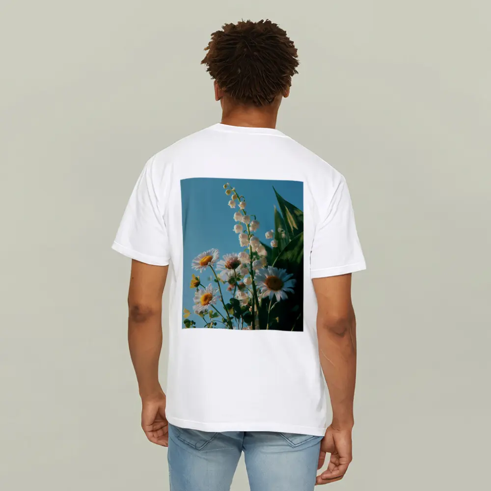 Daisies And Lily Of The Valley Blue Sky – T-Shirts
