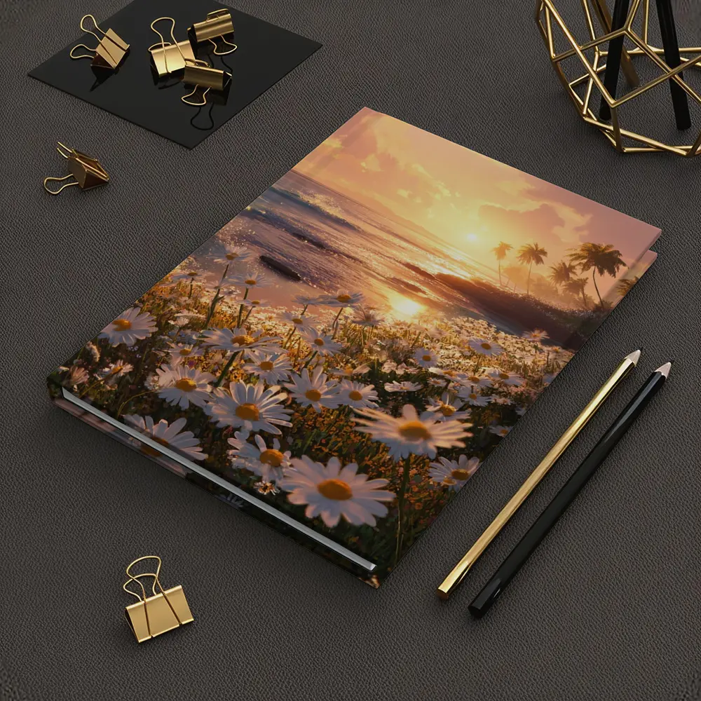 Daisy Field Beach Sunset Palm Trees – Notebooks