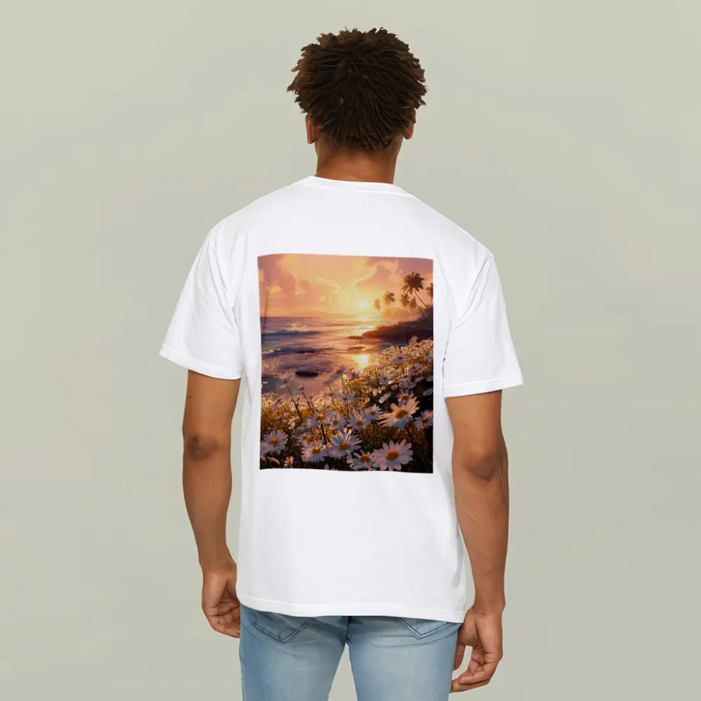 Daisy Field Beach Sunset Palm Trees – T-Shirts