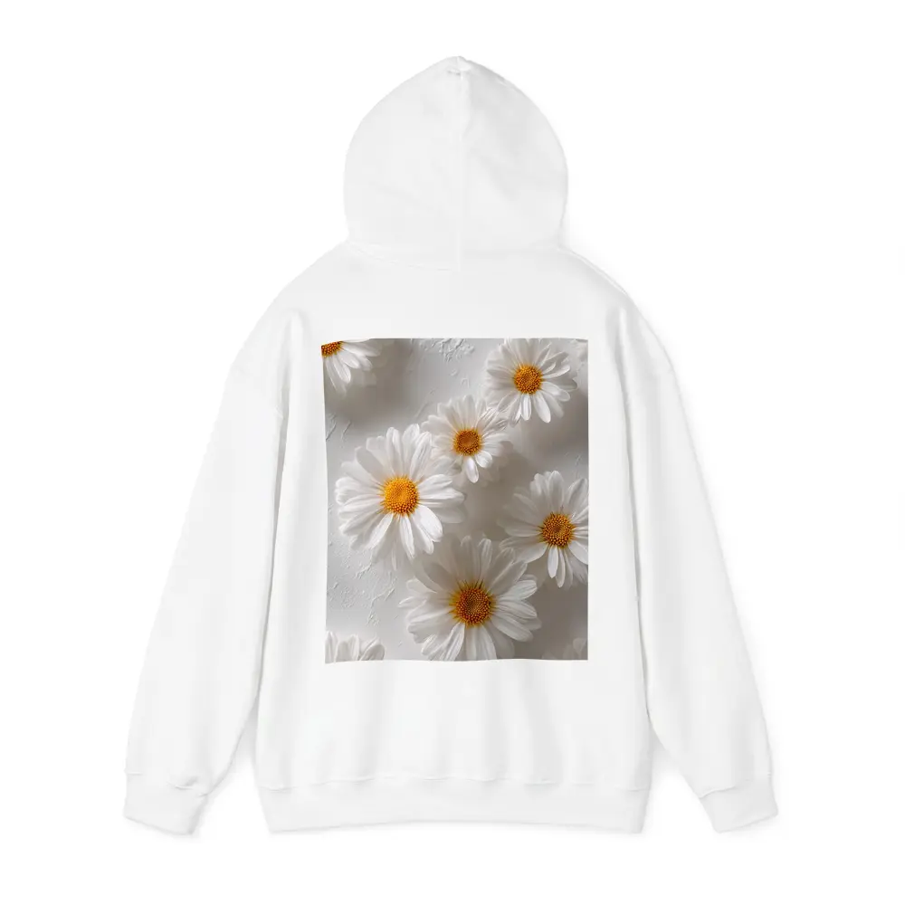 White Daisies Scattered On Textured Background – Hoodies