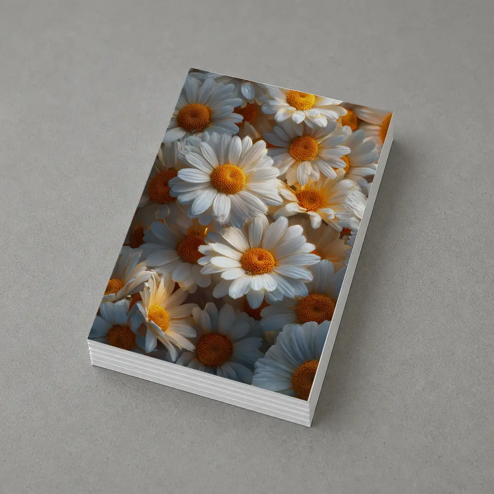 White Daisy Flowers Golden Centers Close Up – Postcards
