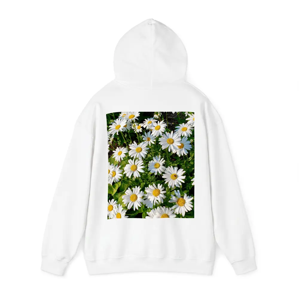 White Daisies Blooming In Green Garden – Hoodies