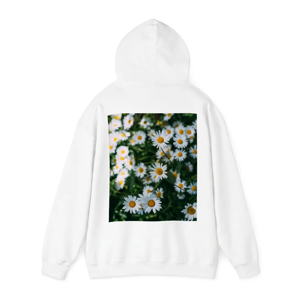 White Daisies Blooming Over Green Garden – Hoodies