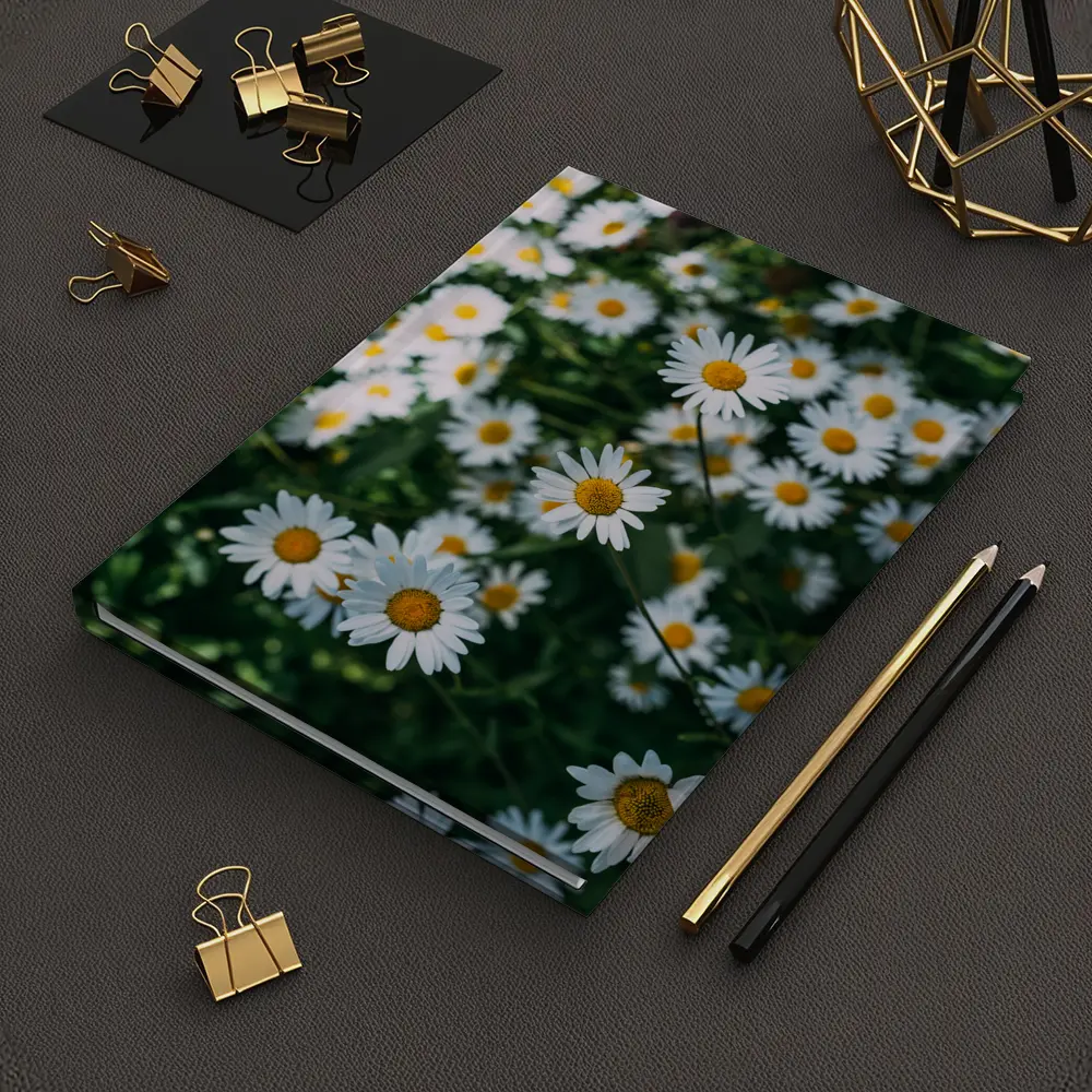 White Daisies Blooming Over Green Garden – Notebooks