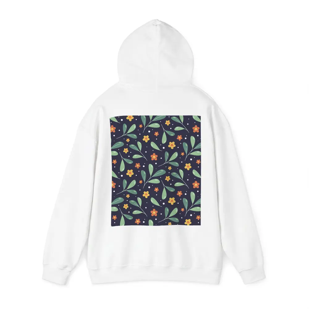 Dark Navy Floral Pattern Green Leaves Background – Hoodies
