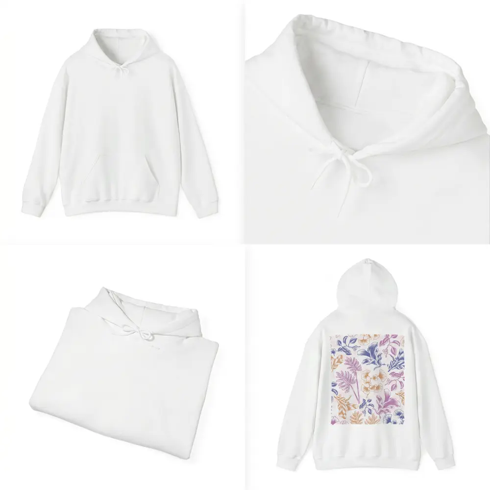 Tropical Floral Pattern Pastel Pink Purple – Hoodies